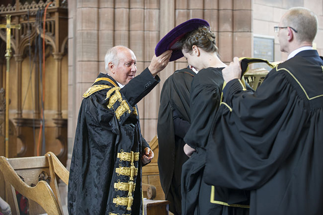 Dumfries graduation - doffing the cap