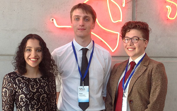 U21 research conference, undergraduate students Shona, Ross and Bibi