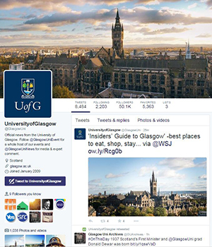 Twitter UofG page screenshot