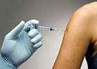 A person receiving the flu vaccination 