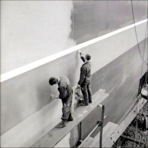 Two of the many painters who worked on the ship.