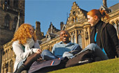 students at the south front of the main Building