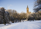 Main building in snow