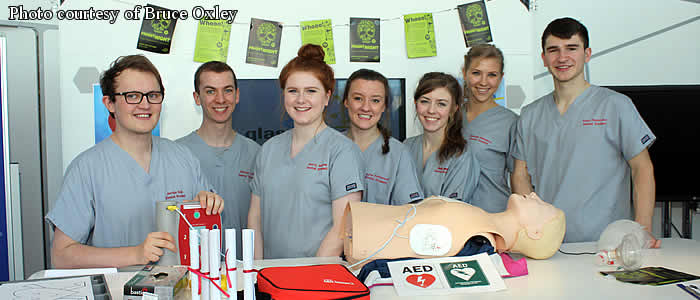 Students ready to demonstrate life saving techniques