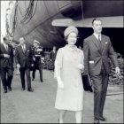 Her Majesty walks by the new ship.