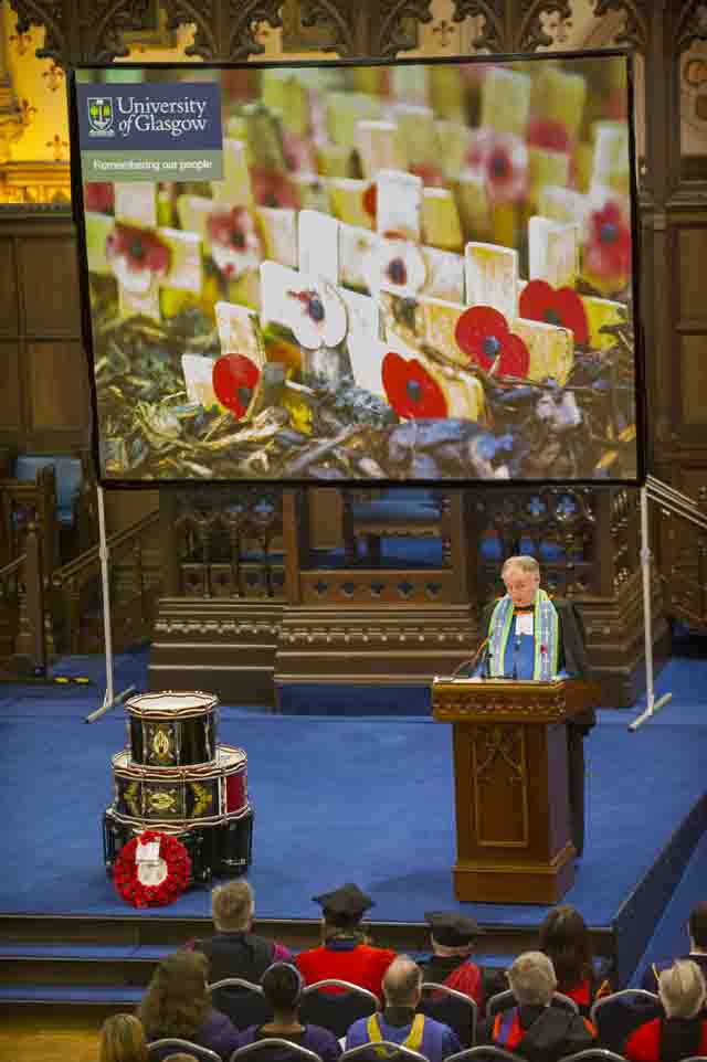 Image of the remembrance service with Chaplain Reverend Stuart MacQuarrie