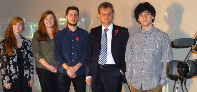 Image of the SRC officers with the Principal