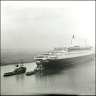 The QE2 leaves Clydebank for the drydock in Greenock.