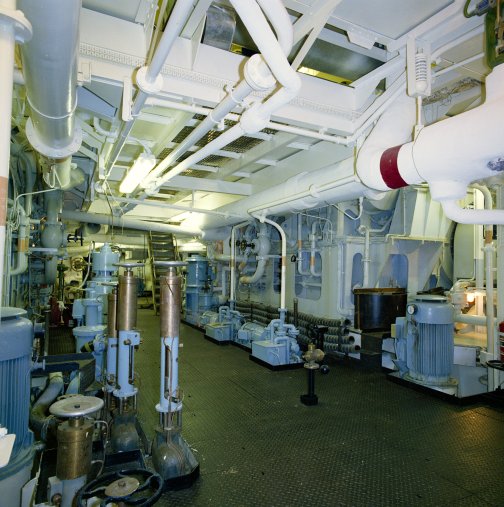 The engine room - with two 55,000 horse power engines.