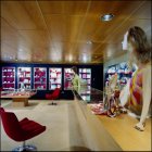 The QE2's shopping arcade on One Deck was built to house exhibitions as well as boutiques. 