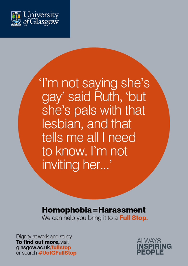 Image of poster depicting potential homophobia/harassment