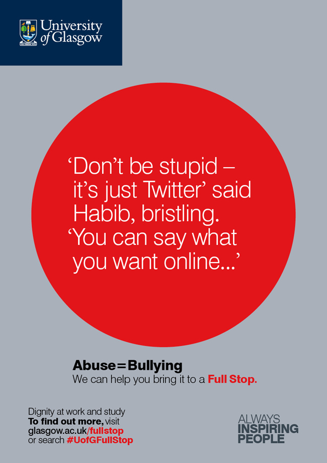 FullStop poster with words: you can say what you like on Twitter
