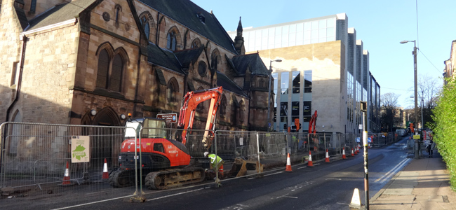 Image of the excavations on Gibson Street.