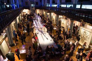 The very busy Hunterian Museum main hall during the St Andrew's Day Night at the Museum event.