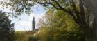 The University tower surrounded by the trees of Kelvingrove Park