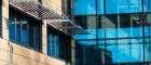 Close up of windows on the BHF Biomedical building