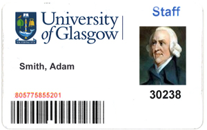 Image of a University ID card for Adam Smith