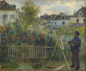 Image of Auguste Renoir, Monet Painting in His Garden at Argenteuil, 1873 (on view in Painting the Modern Garden: Monet to Matisse exhibition, Royal Academy of Arts, London). Oil on canvas, 46.7 x 59.7 cm, Wadsworth Atheneum Museum of Art, Hartford, CT. Bequest of Anne Parrish Titzell, 1957.614. Photo © Wadsworth Atheneum Museum of Art, Hartford, CT