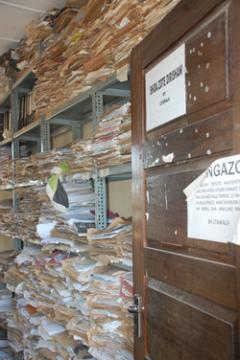Surveillance records in Tanzania medical office. Credit Katie Hampson