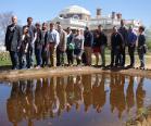 Glasgow/Edinburgh group inside and outside Monticello in Virginia