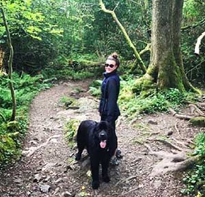 Dr Liberty Vittert walking her dog