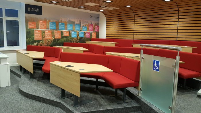 Raked collaborative lecture theatre with fixed seating