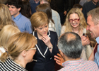 Image of Nicola Sturgeon with staff and students during her June 2016 visit.