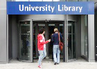 The refurbished main entrance to the University Library