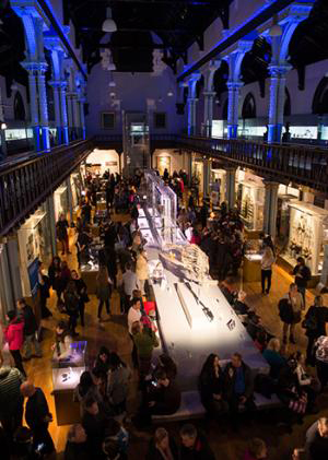 The Hunterian's dramatic lighting during the Night at the Museum event, November 2015