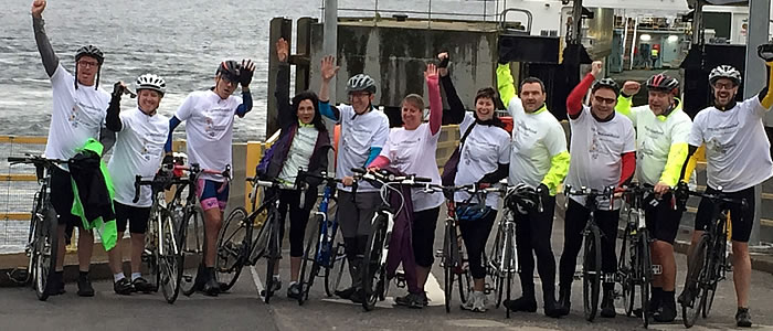 Cycle team at first ferry