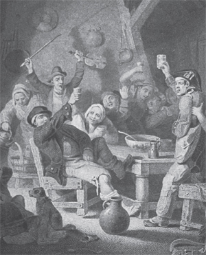 THE JOLLY BEGGARS BY S. WARREN AFTER SIR WILLIAM ALLAN (1823) WITH KIND PERMISSION FROM THE NATIONAL TRUST FOR SCOTLAND