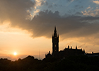 Image of the University illuminated in the setting sun