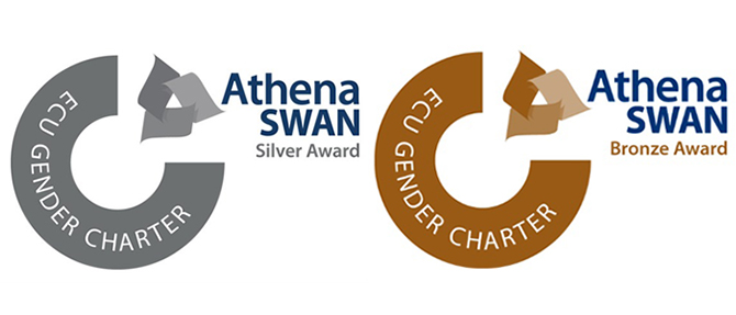 News release image of Athena SWAN silver and bronze logos