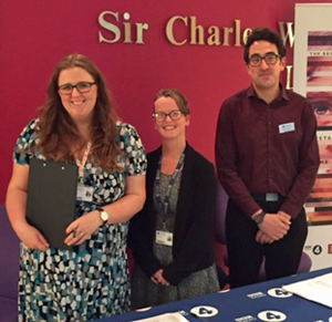 Three members of the UofG events team just before the Reith Lecture 