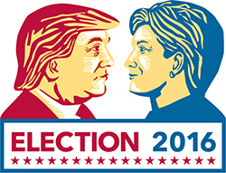 Image of Trump and Clinton for the US election 2016