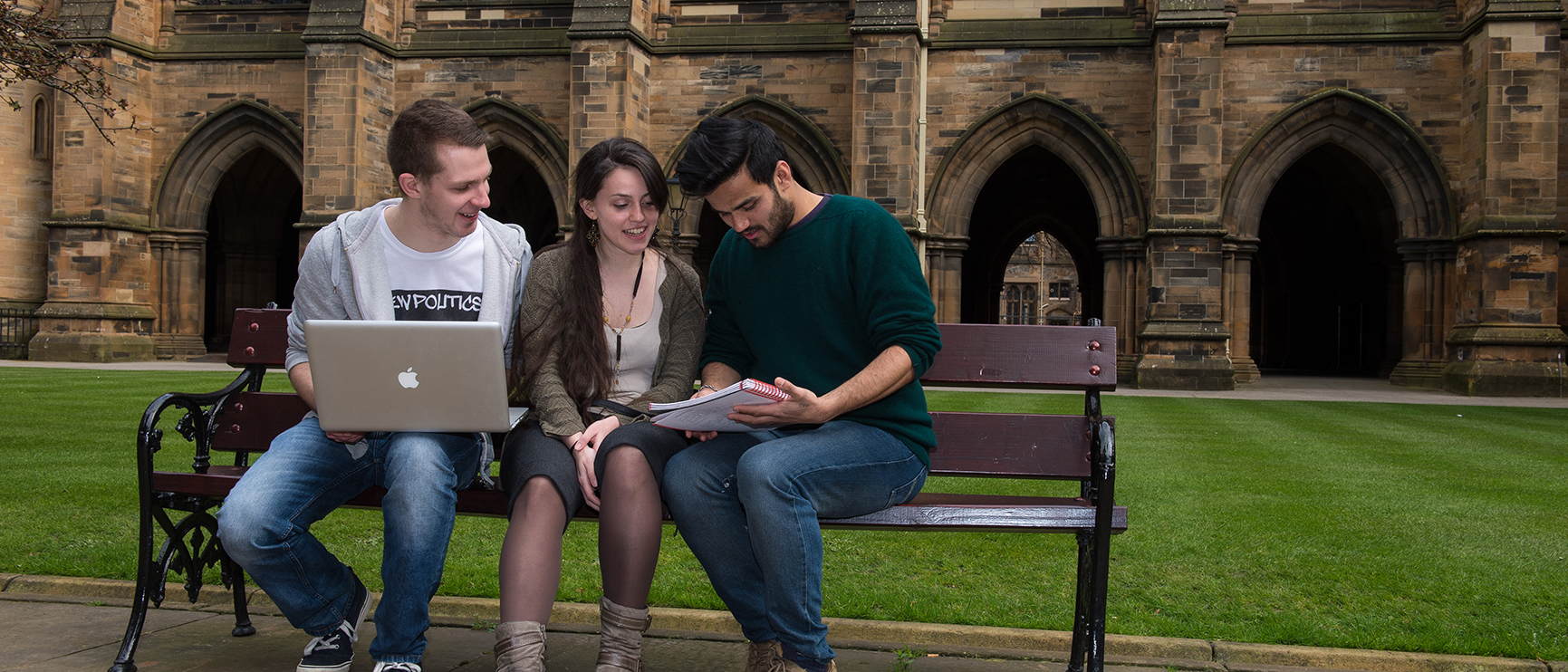 Students studying in Quad