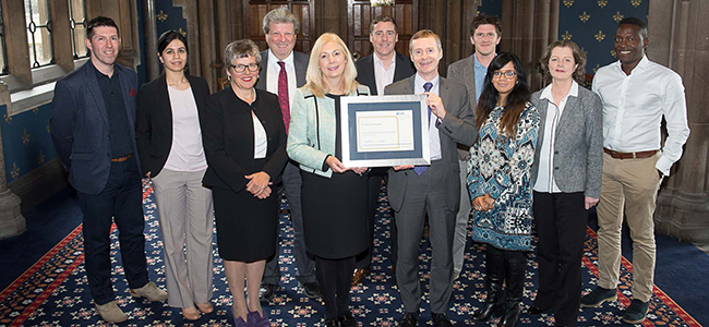 Procurement EandB staff with their 2016 Gold award