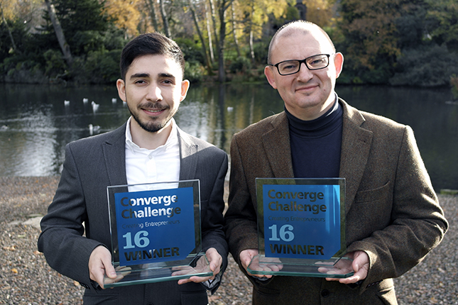 Image of Rogelio Arellano, co-founder and CTO of MindMate and Professor Marc Desmulliez, co-founder of MicroSense Technologies Ltd