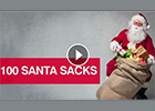 Image of a still video clip for Santa Sacks - showing Santa of course!