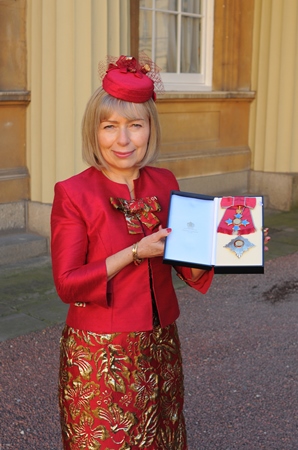 Professor Dame Anna Dominiczak at Buckingham Palace with her damehood