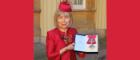 Photo of Professor Dame Anna Dominiczak collecting her award at Buckingham Palace