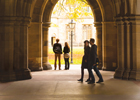 Image of students in the University cloisters