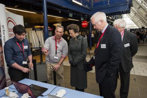 Ben and Fraser meet Princess Anne at the Meet the Researcher Showcase Dundee Science Centre