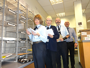 Image of the University mail room staff 2016