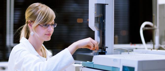 photo of female researcher in lab