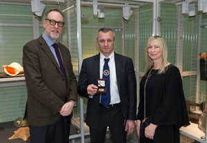 Professor David Gaimster with Graham and Christine Donaldson.