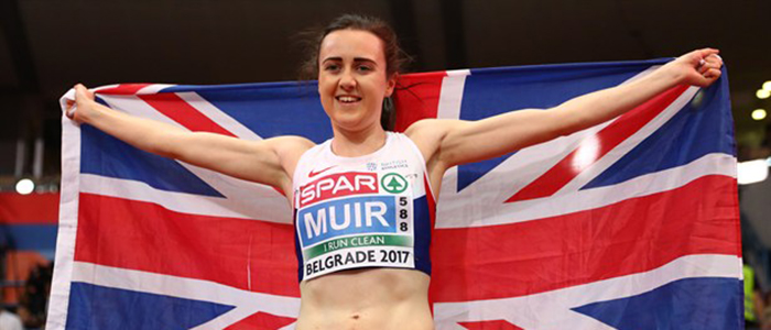 Image of Laura Muir at the Belgrade European Indoor Championships courtesy Scottish Athletics