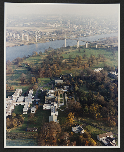 Aerial photograph of Erskine Hospital with Erskine Bridge in the background