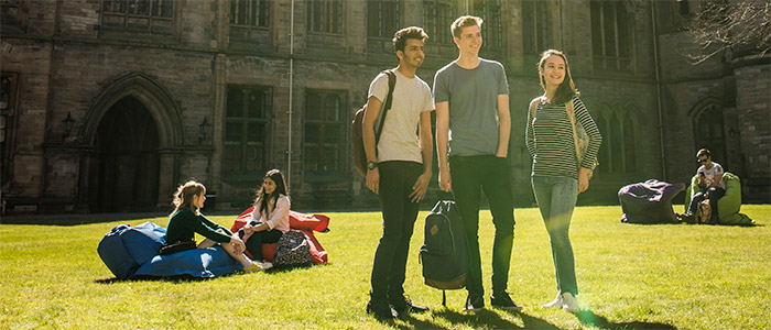 Students on campus 