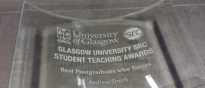 STA award Andy Smith's glass trophy